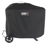 Weber 7770 Premium Grill Cover, For: Weber Traveler Gas Grill, 22 in W, 56.6 in D, 39.3 in H, Polyester, Black